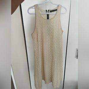 Off-white lace tank dress